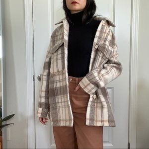 Zara neutral plaid shacket